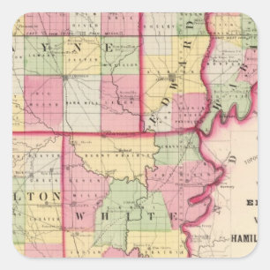 Wayne, Edwards, Wabash, Hamilton, White counties Square Sticker