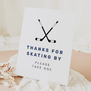 WAYNE Hockey Sport Themed Birthday Favours Pedestal Sign