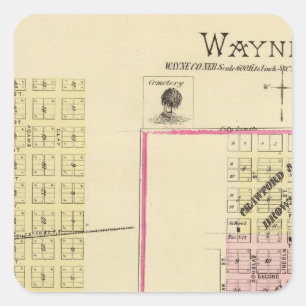 Wayne, Nebraska Square Sticker
