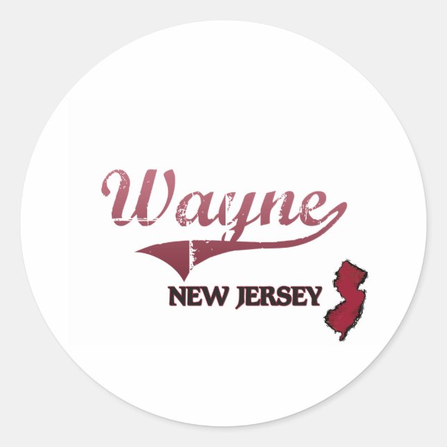 Wayne New Jersey City Classic Classic Round Sticker (Front)