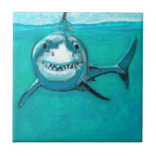 "Wayne" The Great White Shark Tile