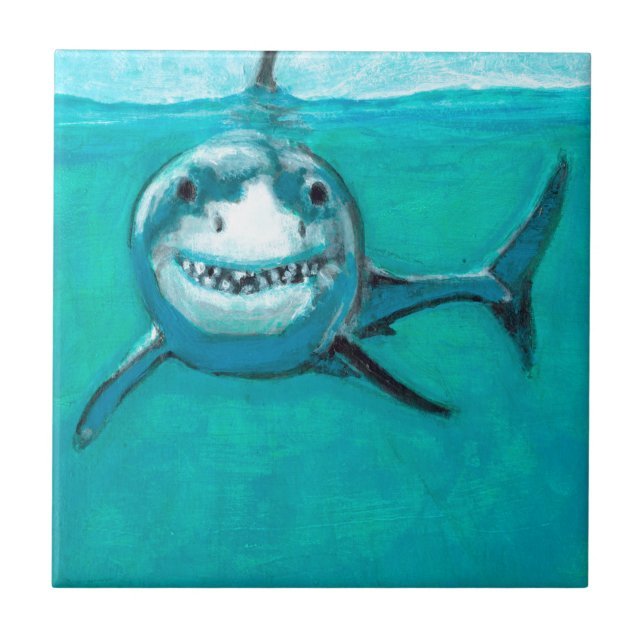 "Wayne" The Great White Shark Tile (Front)