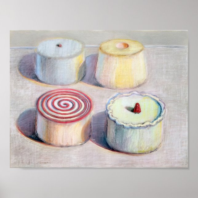 wayne thiebaud - four cakes 1996 poster (Front)