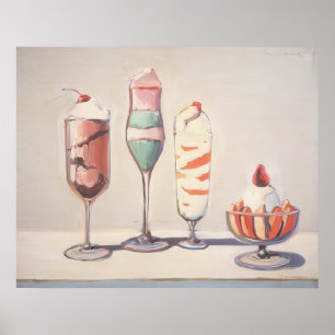 wayne thiebaud - four sundaes poster
