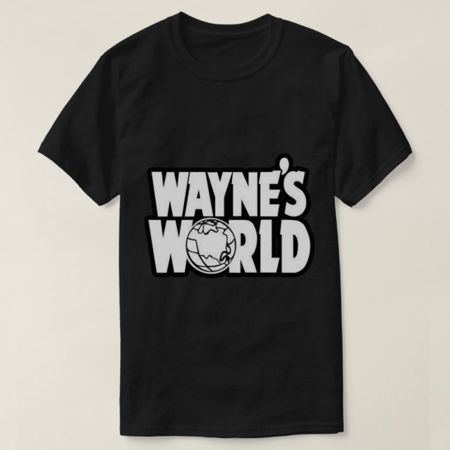 Wayne&x27;s World Sticker T-Shirt (Design Front)