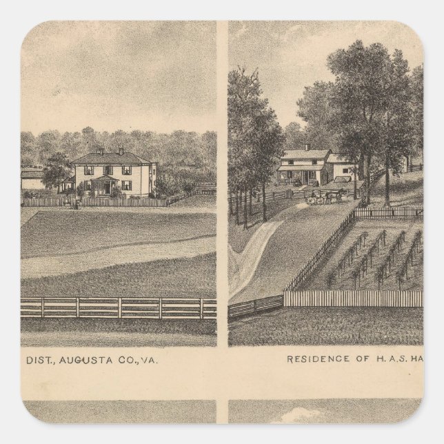 Waynesboro, Augusta County Square Sticker (Front)