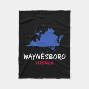 Waynesboro Virginia Va Paint Splatter Vacation Sou Fleece Blanket