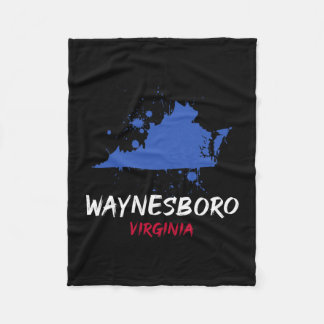 Waynesboro Virginia Va Paint Splatter Vacation Sou Fleece Blanket