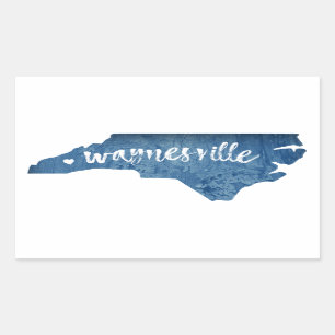 Waynesville North Carolina Wood Grain Rectangular Sticker