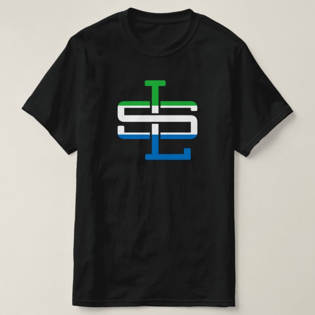 WAYout Arts Freeetown Sierra Leone Flag Monogram T-Shirt (Design Front)