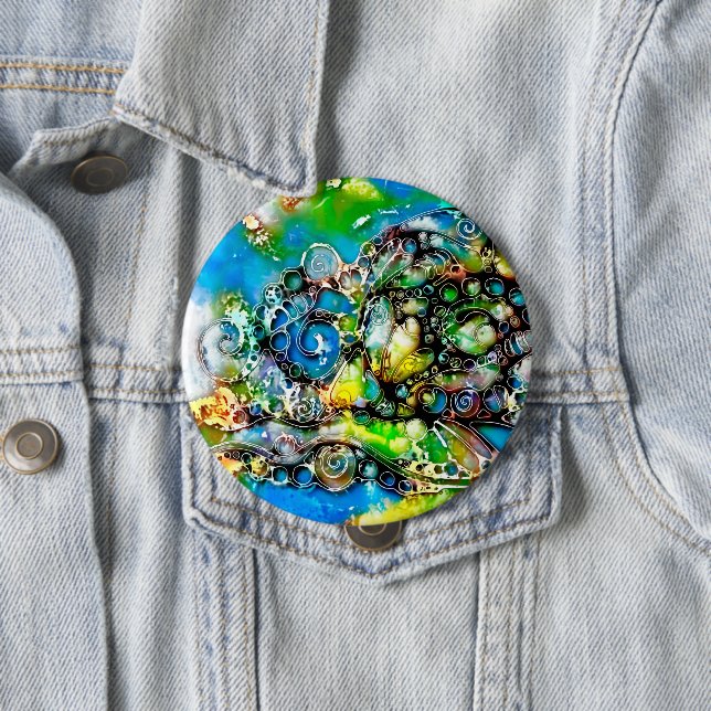 Ways Of Life - Neurographic Art 7 10 Cm Round Badge (In Situ)