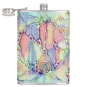 Ways Of Life - Neurographic Art Pattern 1 Hip Flask