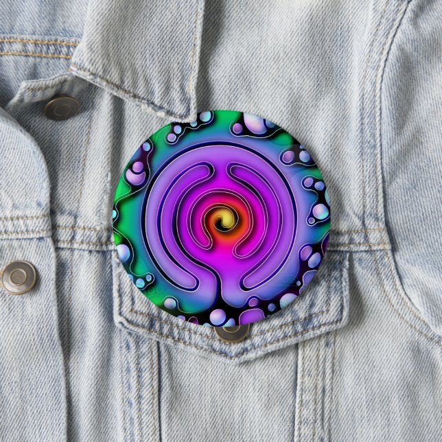 Ways Of Life - Neurographic Art Pattern 2 10 Cm Round Badge (In Situ)