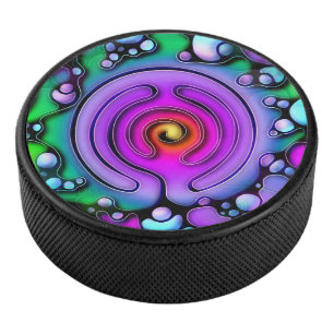 Ways Of Life - Neurographic Art Pattern 2 Hockey Puck