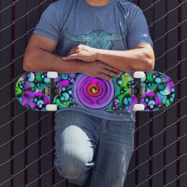 Ways Of Life - Neurographic Art Pattern 2 Skateboard (Outdoor 3)