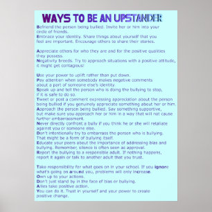 Ways to Be an Upstander Poster