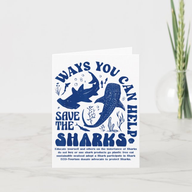 Ways You Can Help Save The Sharks  Card (Front)