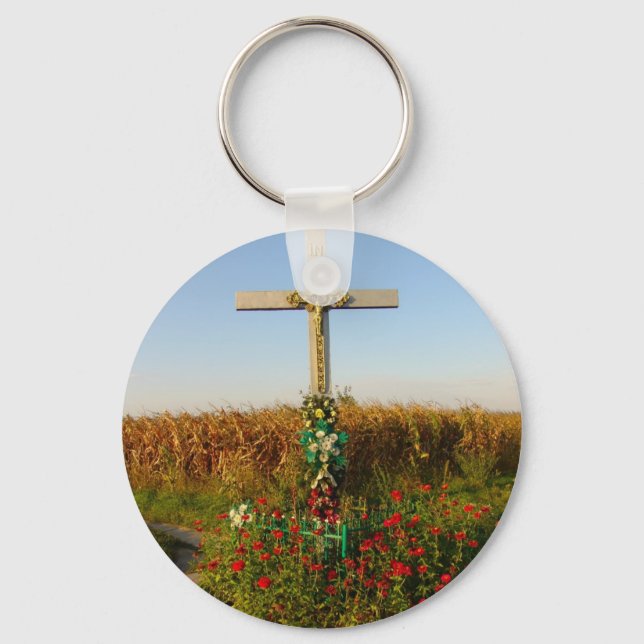 Wayside Crucifix, Romania Key Ring (Front)