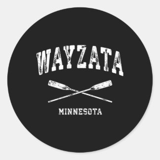 Wayzata Minnesota Nautical Crossed Oars Classic Round Sticker