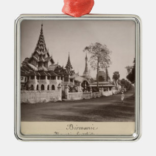 Wayzayanda monastery and pagodas at Moulmein Metal Tree Decoration
