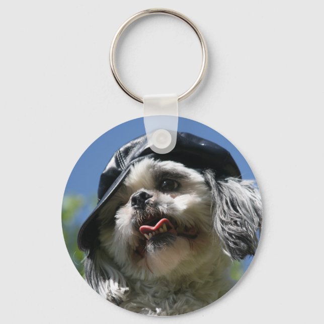 waz up dog key ring (Front)