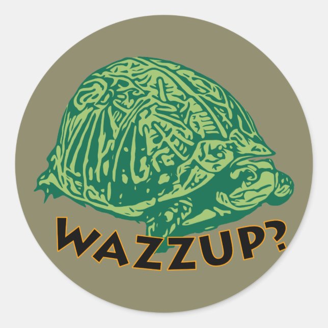 Wazzup - Classic Round Sticker, Glossy Sticker (Front)