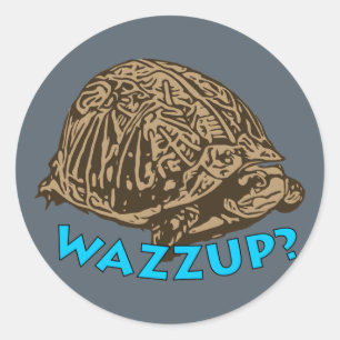 Wazzup - Classic Round Sticker, Glossy Sticker