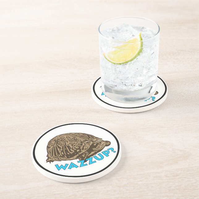 Wazzup - Turtle Sandstone Drink Coaster (Side)