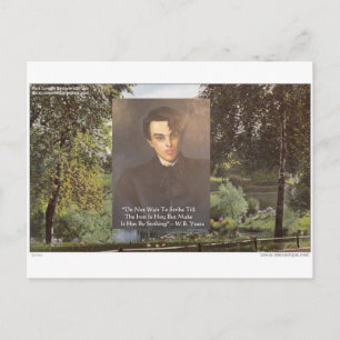 WB Yeats "Strike Hot Iron" Quote Tees Gifts Etc Postcard