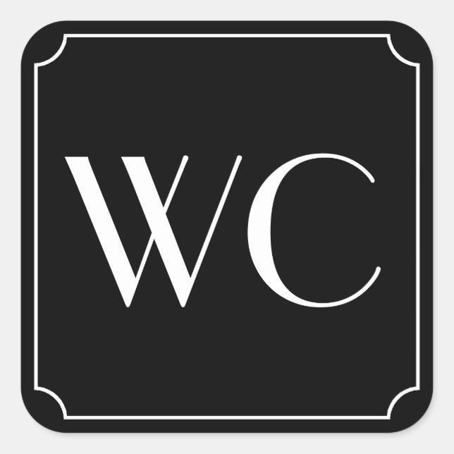 WC Bathroom sign Square Sticker (Front)