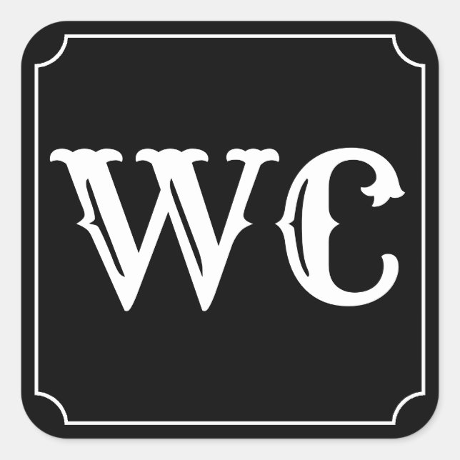 WC Bathroom sign Square Sticker (Front)