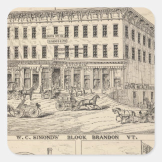 WC Simond's' Block in Brandon Square Sticker