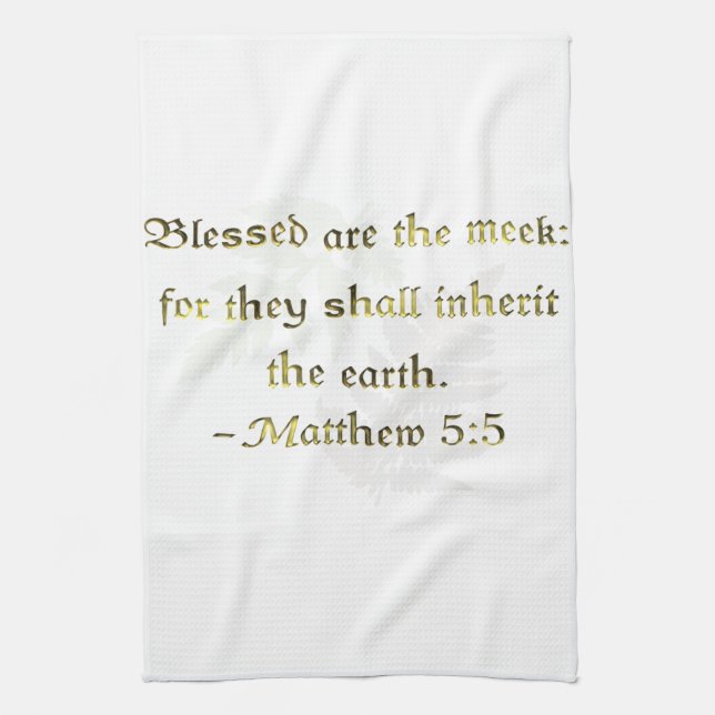 WDJS: Blessed Are the Meek Tea Towel (Vertical)