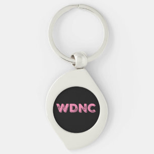 WDNC We Do Not Care in Distressed Pink Key Ring