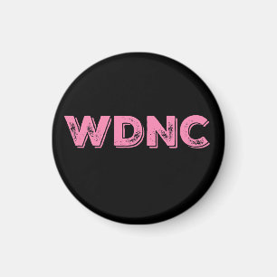 WDNC We Do Not Care in Distressed Pink Magnet