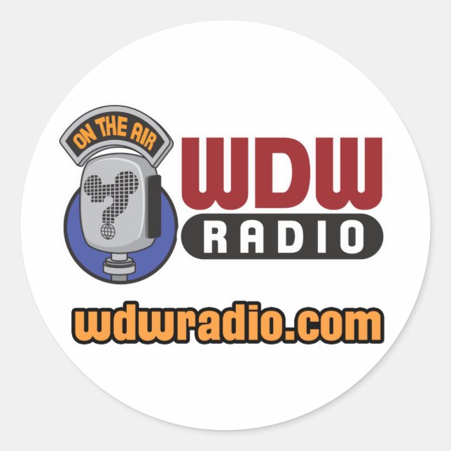 WDW Radio Logo Gear Classic Round Sticker (Front)