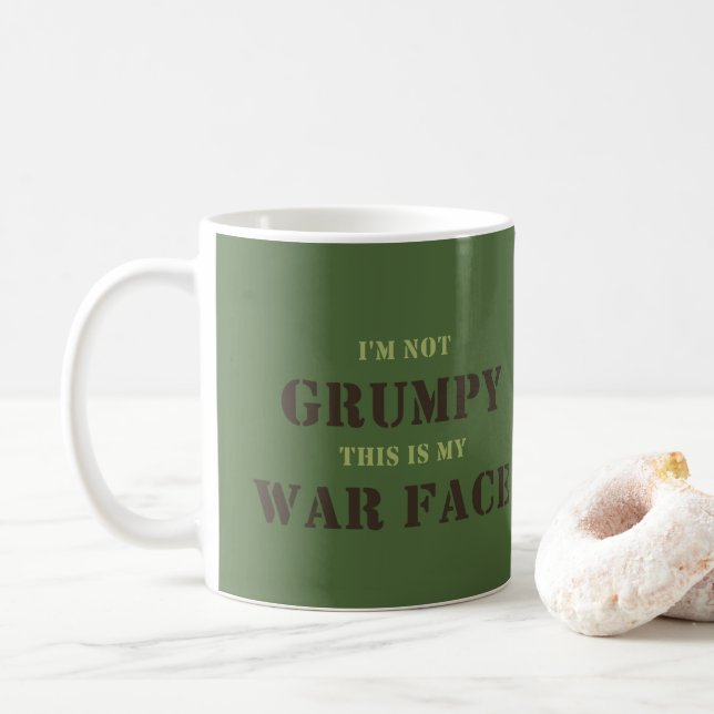 WDYHC Custom, grumpy war face Coffee Mug (With Donut)