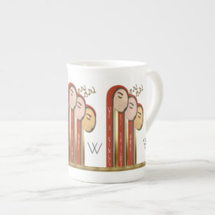 We 3 Kings - Art Deco Christmas Monogrammed Bone China Mug