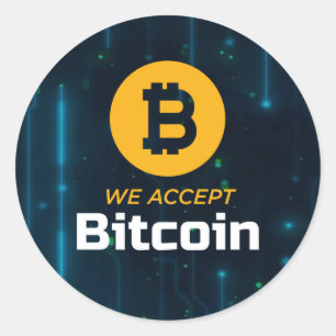 We Accept Bitcoin Circle Sticker