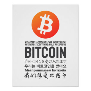 We Accept Bitcoin (Multilingual)  Poster