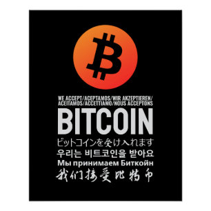 We Accept Bitcoin (Multilingual)  Poster