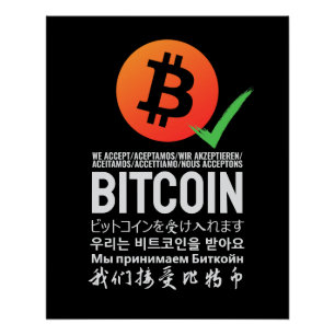 We Accept Bitcoin (Multilingual) Poster