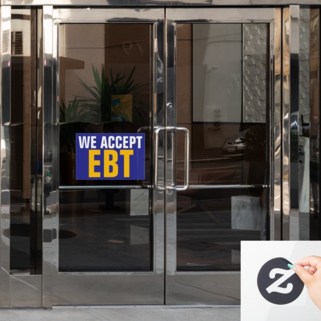 WE ACCEPT EBT Red Business Sign (Office Door)