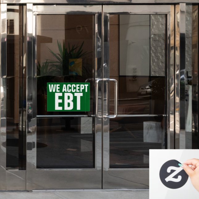 WE ACCEPT EBT Red Business Sign (Office Door)