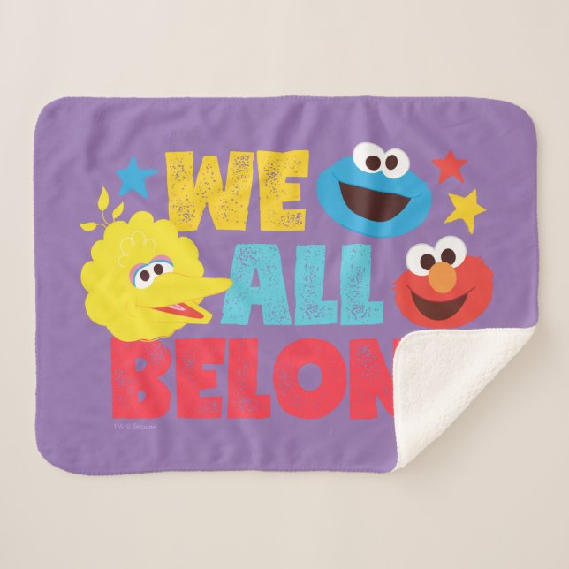 We All Belong Stars Sherpa Blanket (Front (Horizontal))