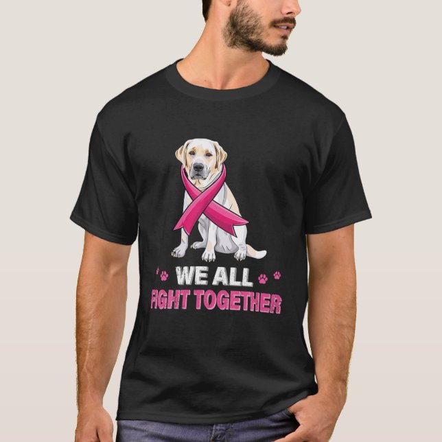 we all fight together Breast Cancer Awareness Dog  T-Shirt (Front)