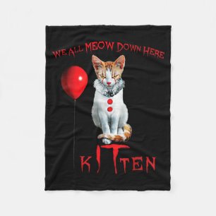 We All Meow Clown Cat Kitten Halloween Funny Cute Fleece Blanket