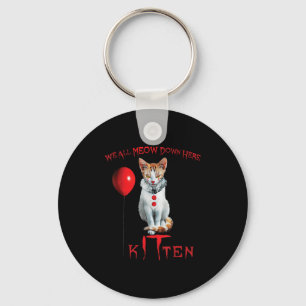 We All Meow Clown Cat Kitten Halloween Funny Cute  Key Ring