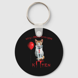 We All Meow Clown Cat Kitten Halloween Funny Cute  Key Ring