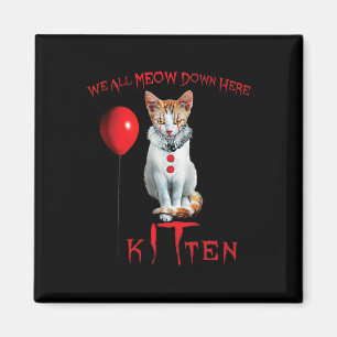 We All Meow Clown Cat Kitten Halloween Funny Cute Magnet